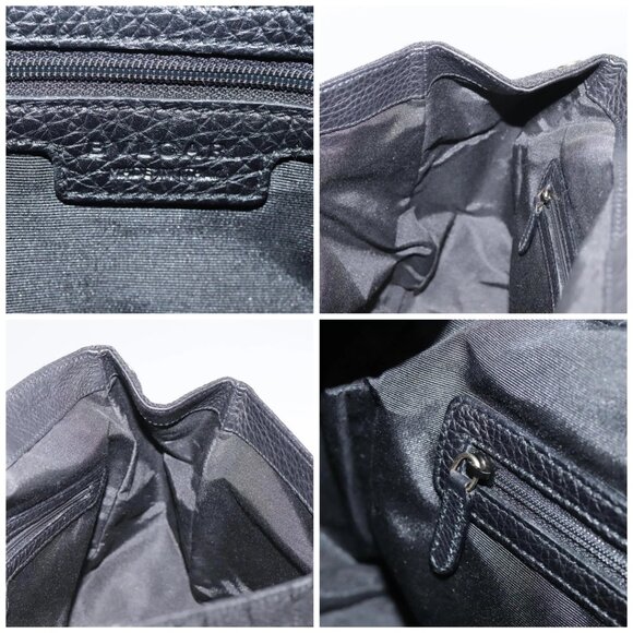 BVLGARI Logo Mania Hand Bag Canvas Black Auth 96720